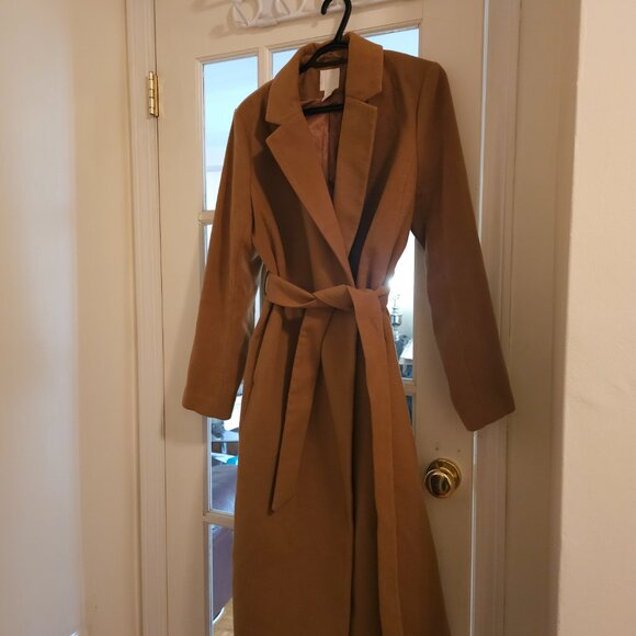 Cognac Felt Coat H&M Medium 42 - Picture 2 of 7